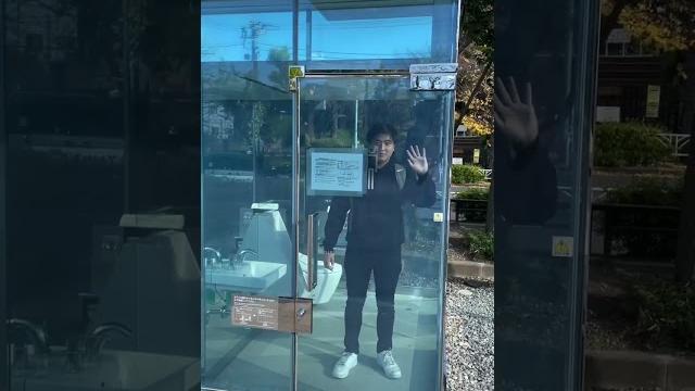 I found the most viral transparent bathroom in japan! #japan #shorts I found the most viral transparent bathroom in japan! #japan #shorts