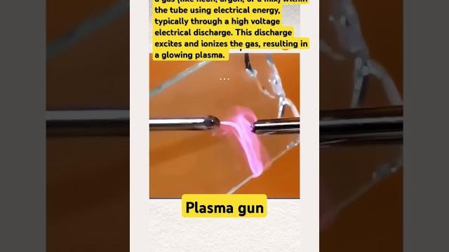 Plasma in a tube is created by ionizing a gas like neon electrical energy producing glowing plasma. Plasma in a tube is created by ionizing a gas like neon electrical energy producing glowing plasma.