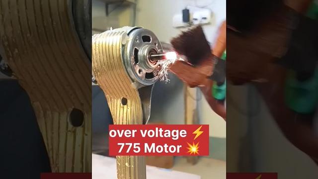 #overvoltage~ 775 dc motor vs sandpaper | friction #experiment #overvoltage~ 775 dc motor vs sandpaper | friction #experiment