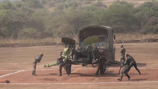 Indian army m-777 ultra light howitzer firing Indian army m-777 ultra light howitzer firing
