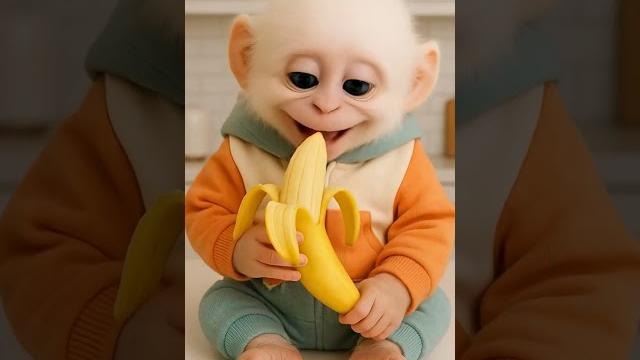 Cute baby and monkey ️ Cute baby and monkey ️