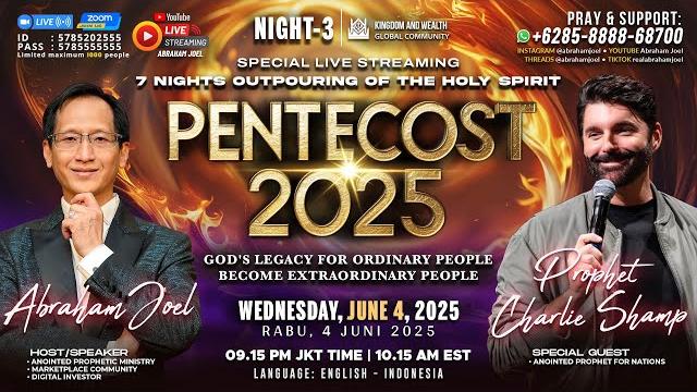 Day : 3 pentecost series live streaming : what god saying pentecost 2025 // prophet charlie shamp Day : 3 pentecost series live streaming : what god saying pentecost 2025 // prophet charlie shamp