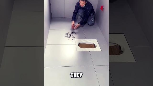 This is how japanese check slope of tile #tiles #bathroom #interiordesign #construct #bathroomdesign This is how japanese check slope of tile #tiles #bathroom #interiordesign #construct #bathroomdesign