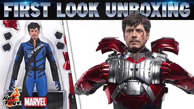 Hot toys tony stark mark v suit up version deluxe iron man 2 figure unboxing | first look Hot toys tony stark mark v suit up version deluxe iron man 2 figure unboxing | first look