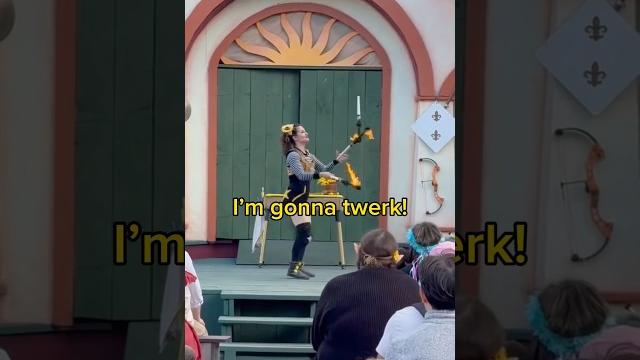 Tiny girl attempts to twerk #renfaire #comedy #circus Tiny girl attempts to twerk #renfaire #comedy #circus