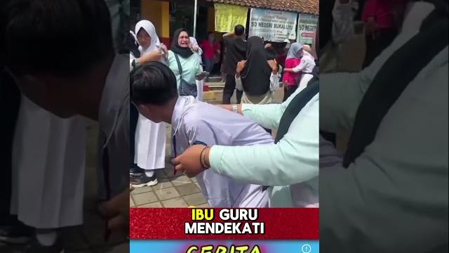 Dipeluk ibu guru saat perpisahan sekolah ⁉️ Dipeluk ibu guru saat perpisahan sekolah ⁉️
