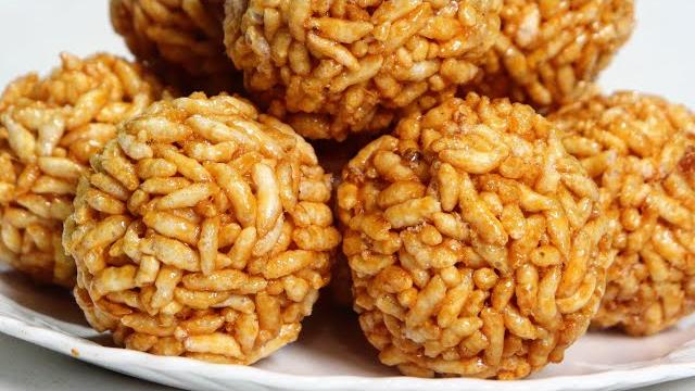 Murmura laddu recipe | gud lai laddu | amma food bites Murmura laddu recipe | gud lai laddu | amma food bites