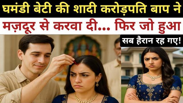अमीर बाप ने घमंडी बेटी की शादी मज़दूर से करवा दी | फिर आगे जो हुआ | heart touching story | hindi अमीर बाप ने घमंडी बेटी की शादी मज़दूर से करवा दी | फिर आगे जो हुआ | heart touching story | hindi