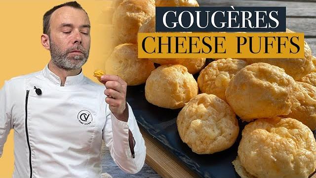 Gougères: light as air cheese puffs by french chef Gougères: light as air cheese puffs by french chef