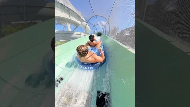 Riding the falls water coaster at atlantis bahamas Riding the falls water coaster at atlantis bahamas