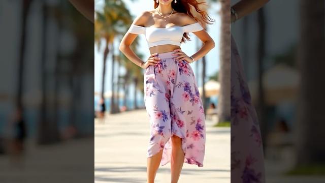 Floral skirt & mules: romantic street style Floral skirt & mules: romantic street style