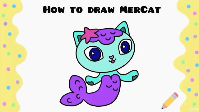 How to draw mercat gabby’s dollhouse How to draw mercat gabby’s dollhouse
