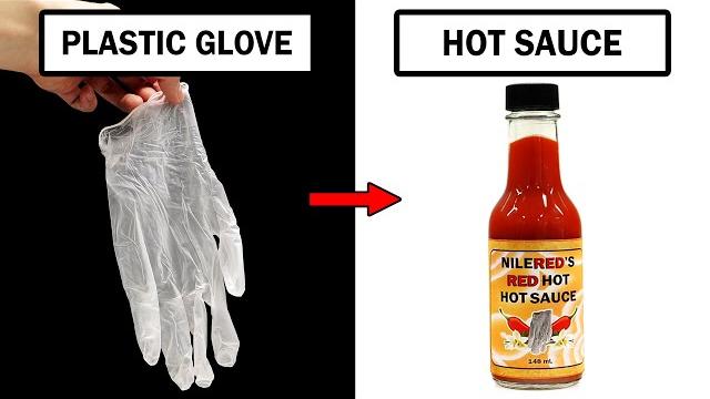 Turning plastic gloves into hot sauce Turning plastic gloves into hot sauce