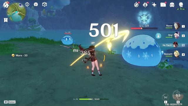Hutao vs slimes cause yes Hutao vs slimes cause yes