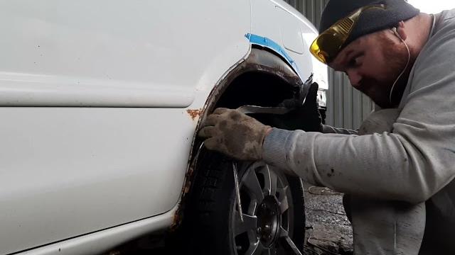 Замена арок, порогов и покраска mazda familia Замена арок, порогов и покраска mazda familia