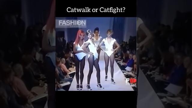 Catfight between models creates chaos on ramp! Catfight between models creates chaos on ramp!