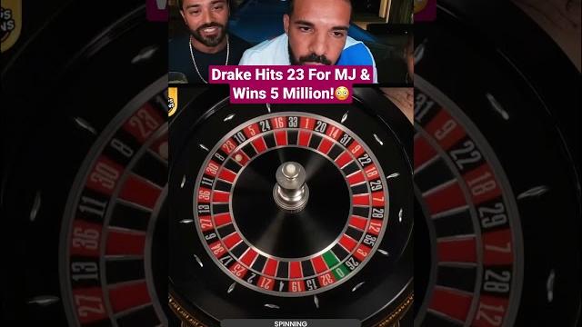 Drake hits 23 on roulette for mj & wins 5 million! #drake #roulette #michaeljordan #casino #bigwin Drake hits 23 on roulette for mj & wins 5 million! #drake #roulette #michaeljordan #casino #bigwin
