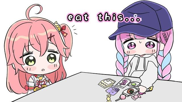 Aqua gives a lot of snacks to miko who was sad and alone【animated hololive/eng sub】【minato aqua】 Aqua gives a lot of snacks to miko who was sad and alone【animated hololive/eng sub】【minato aqua】