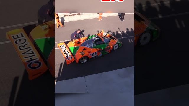 Mazda 787b leaving the pits at le mans Mazda 787b leaving the pits at le mans