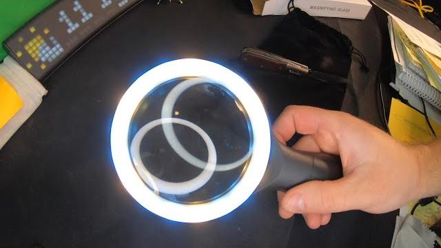 Magnifying glass with light,ezona 10x handheld reading magnifier glass, magnifier with 18 led lights Magnifying glass with light,ezona 10x handheld reading magnifier glass, magnifier with 18 led lights