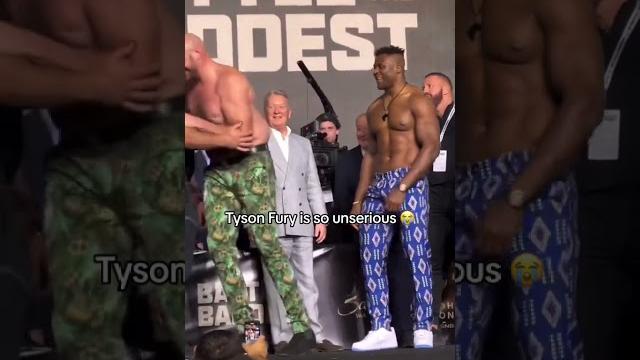 Tyson fury and francis ngannou face off Tyson fury and francis ngannou face off