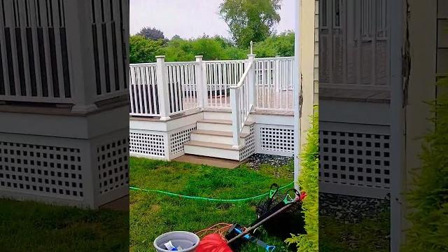 Pretreating with white vinegar pressing washing a trex deck #diy #softwashing #pressurewashing Pretreating with white vinegar pressing washing a trex deck #diy #softwashing #pressurewashing