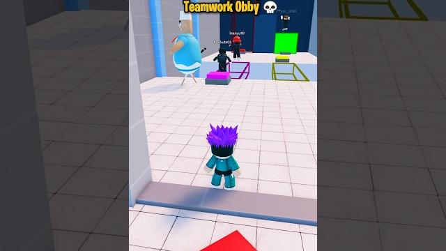 Thanos vs troll in teamwork obby #roblox #shorts Thanos vs troll in teamwork obby #roblox #shorts