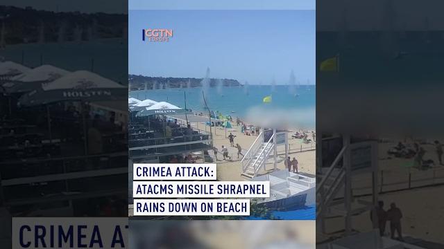 Crimea attack: atacms missile shrapnel rains down on beach Crimea attack: atacms missile shrapnel rains down on beach