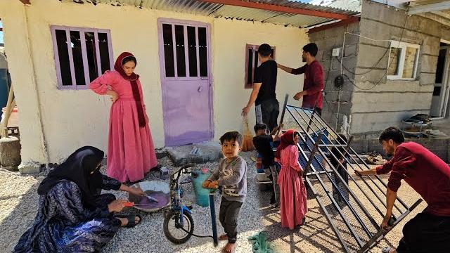 "transforming the barn: amir's sons paint windows, buy a metal stool, and organize their tools!" "transforming the barn: amir's sons paint windows, buy a metal stool, and organize their tools!"
