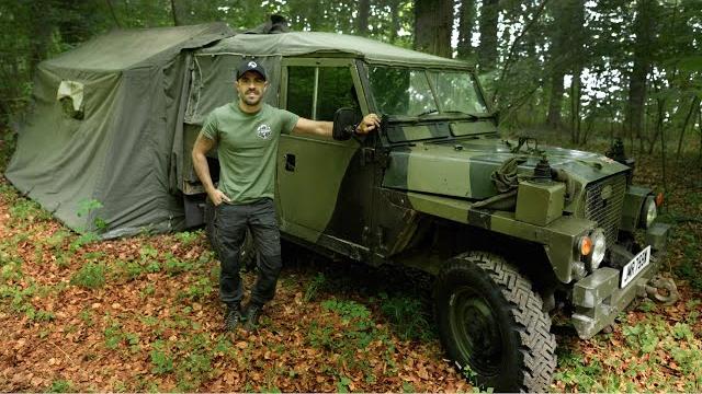 First night camping in my 1981 british military land rover with tent that attaches to vehicle First night camping in my 1981 british military land rover with tent that attaches to vehicle