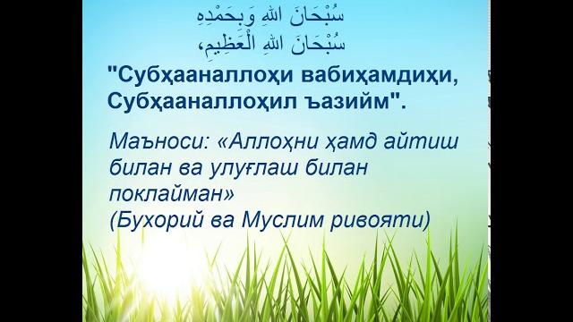 Кундалик зикр | дониёр қори Кундалик зикр | дониёр қори