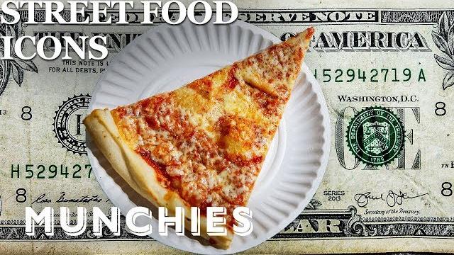 The iconic $1 pizza slice of nyc | street food icons The iconic $1 pizza slice of nyc | street food icons