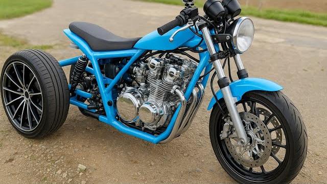 Man builds incredible trike with car wheels Man builds incredible trike with car wheels
