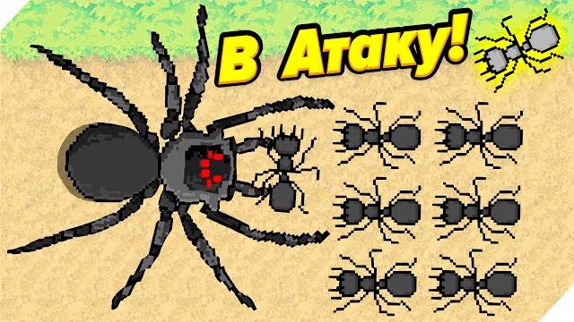 Первая атака на паука! - pocket ants симулятор колонии Первая атака на паука! - pocket ants симулятор колонии