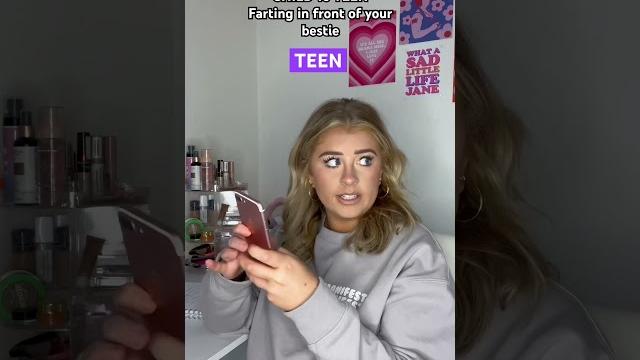 Child vs teen farting in front of your bestie #shorts Child vs teen farting in front of your bestie #shorts