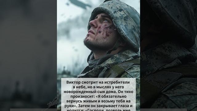 Виктор смотрит на истребители в небе, но в мыслях у него новорожденный сын дома. он тихо произносит Виктор смотрит на истребители в небе, но в мыслях у него новорожденный сын дома. он тихо произносит
