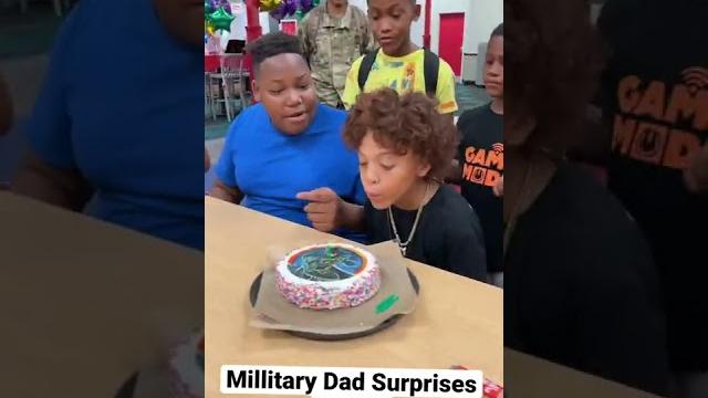 Military dad surprises son at chucky cheese #shorts Military dad surprises son at chucky cheese #shorts