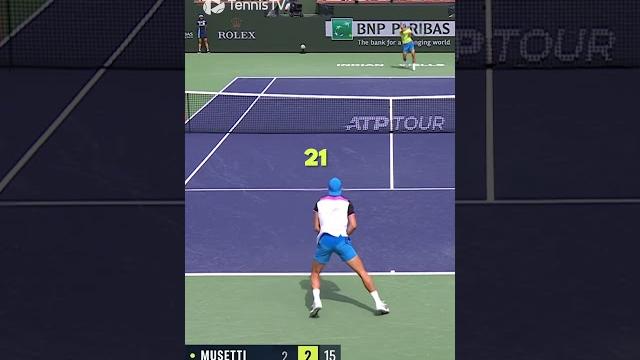 Rune wins 30-shot rally vs musetti Rune wins 30-shot rally vs musetti