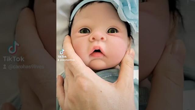 Squishy cheeks of silicone reborn baby doll! how fun and cute #dolls #dollcollector Squishy cheeks of silicone reborn baby doll! how fun and cute #dolls #dollcollector