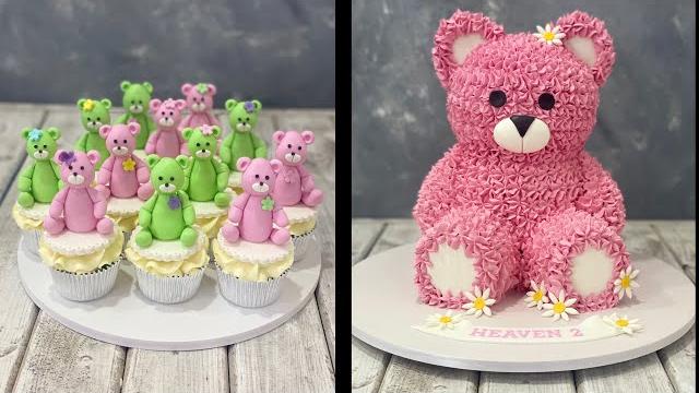 Teddy bear cupcakes | pink teddy bear cake Teddy bear cupcakes | pink teddy bear cake