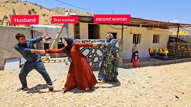 Husband (mr.rahmat ) throws evil first wife out of the house & peace returns with second wife Husband (mr.rahmat ) throws evil first wife out of the house & peace returns with second wife