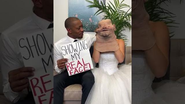 Bride stretches out face #shorts Bride stretches out face #shorts