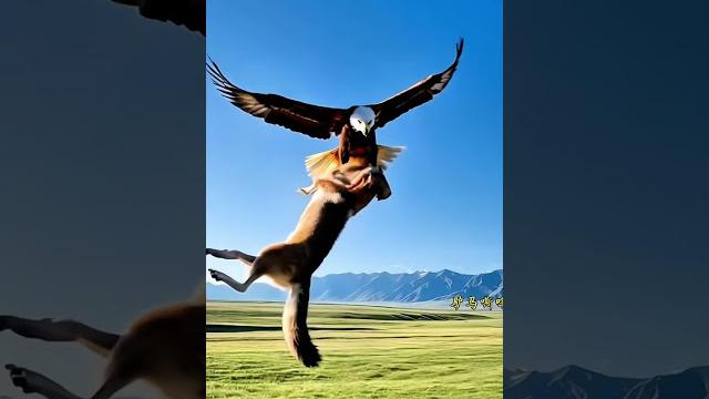 The eagle carried away both the wolf and the rabbit. The eagle carried away both the wolf and the rabbit.