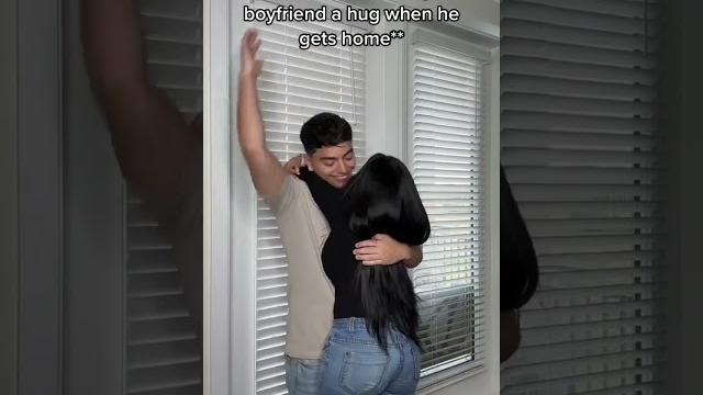 Runs to give bf a hug #shorts Runs to give bf a hug #shorts