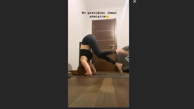 Mine tugay çok seksi şekilde amuda kalkıyor Mine tugay çok seksi şekilde amuda kalkıyor