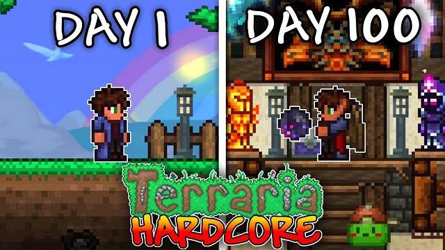 I survived 100 days in hardcore terraria.. I survived 100 days in hardcore terraria..