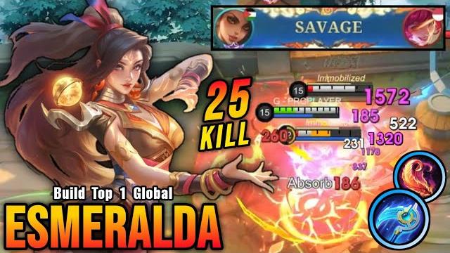 Savage + 25 kills!! esmeralda insane one shot damage build!! - build top 1 global esmeralda ~ mlbb Savage + 25 kills!! esmeralda insane one shot damage build!! - build top 1 global esmeralda ~ mlbb