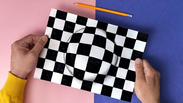 Art activity idea: how to make op-art sphere illusions. perfect for at home or the classroom #withme Art activity idea: how to make op-art sphere illusions. perfect for at home or the classroom #withme