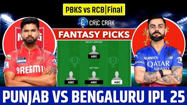 Live final ipl: pbks vs rcb dream11 team i bengaluru vs punjab i gl & sl teams today#ipl2025 Live final ipl: pbks vs rcb dream11 team i bengaluru vs punjab i gl & sl teams today#ipl2025