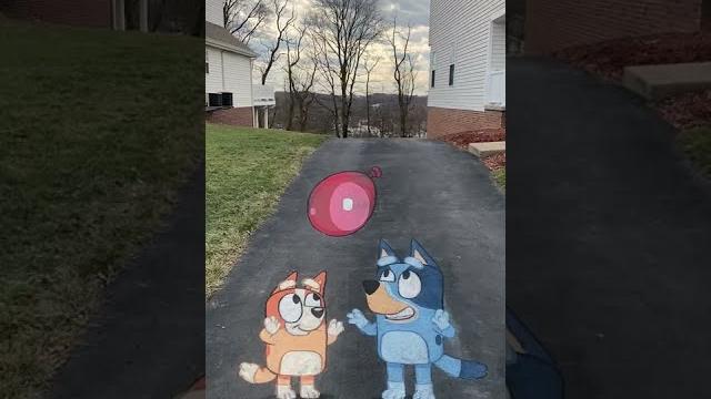 Chalk bluey and bingo by chalkingdad | bluey Chalk bluey and bingo by chalkingdad | bluey